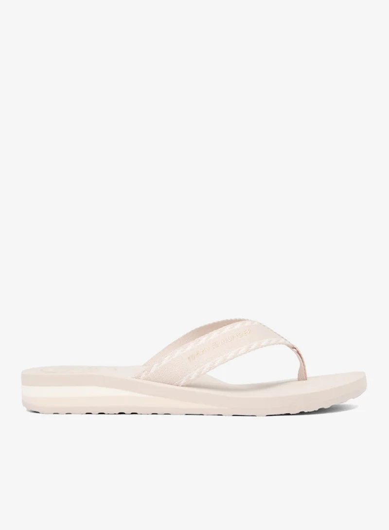 Jacquard Webbing Strap Wedge Flip-Flops